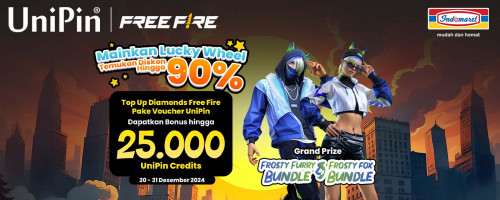 Top Up Diamonds Free Fire pake Voucher UniPin dan Temukan Diskon hingga 90% + Bonus hingga 25,000 UniPin Credits